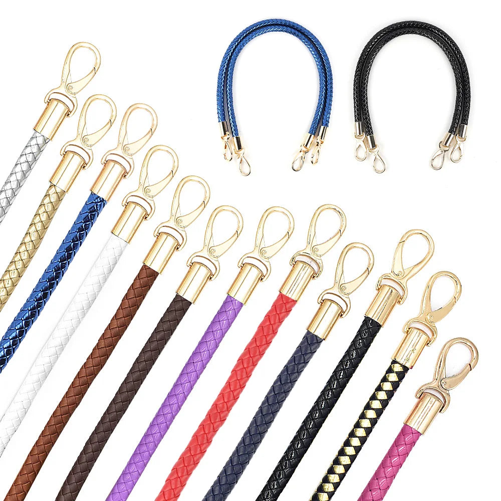 2pcs 60cm Leather Bag Handles DIY Replacement Detachable Handbag Straps