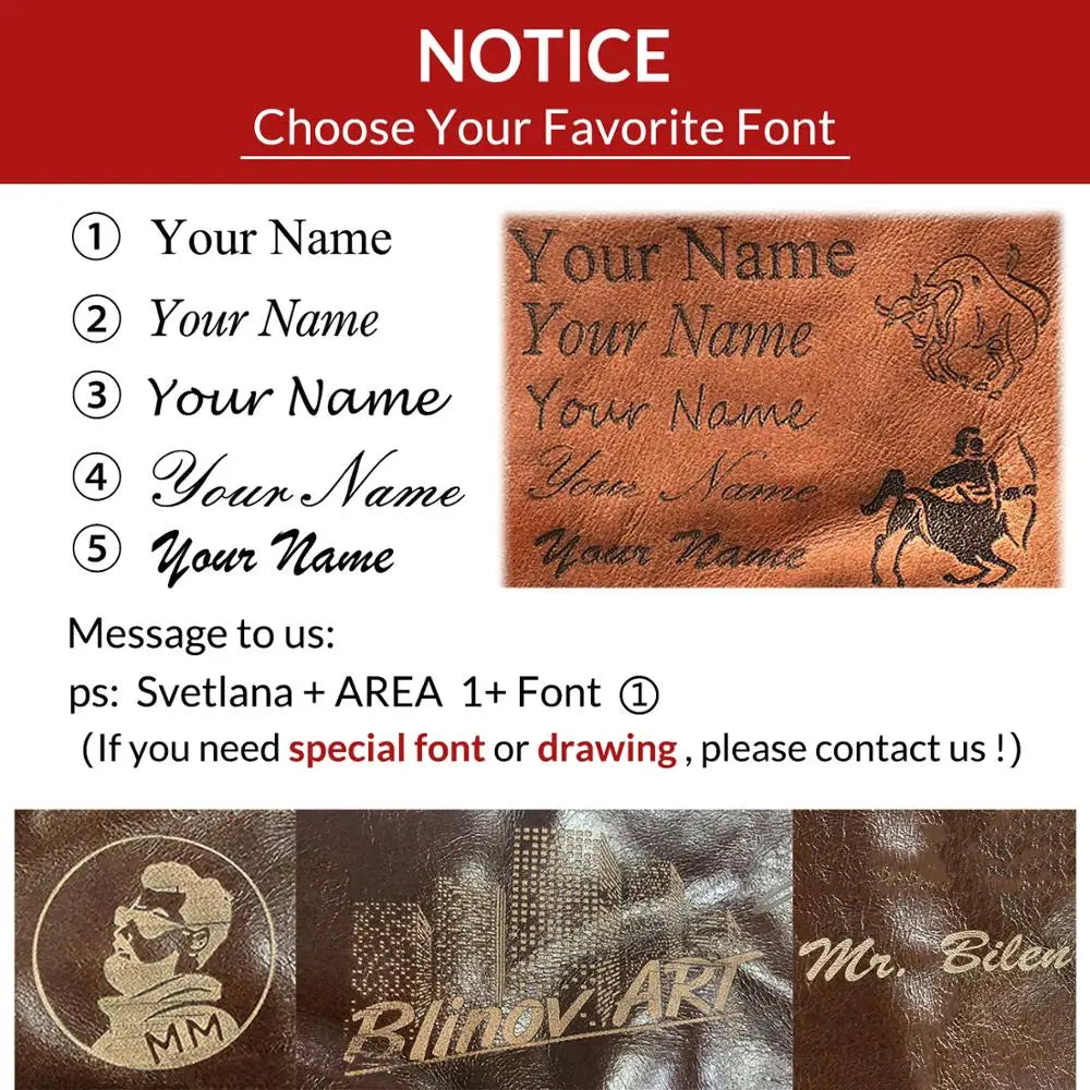 Custom Laser Engraving Service for Wallets Personalized Logo Text DIY