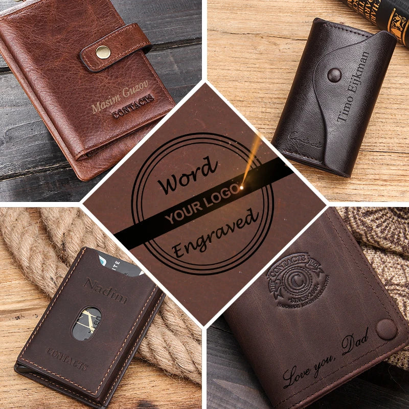 Custom Laser Engraving Service for Wallets Personalized Logo Text DIY